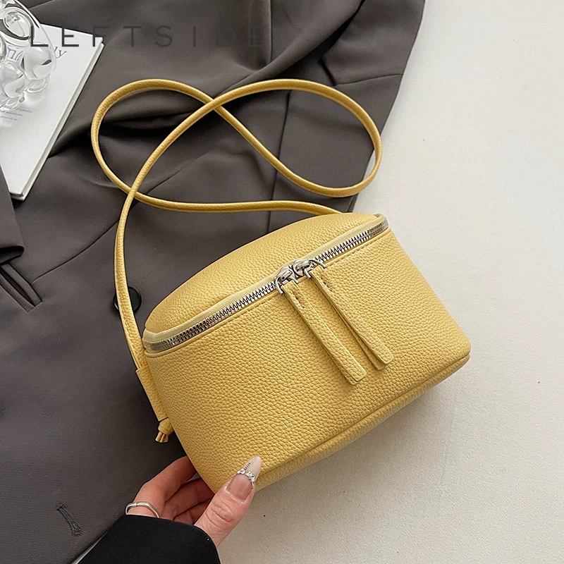

LEFTSIDE Cute Mini Box PU Leather Crossbody Bag Lady Handbags and Purses Women 2025 Summer Fashion Shoulder Bag for Phone