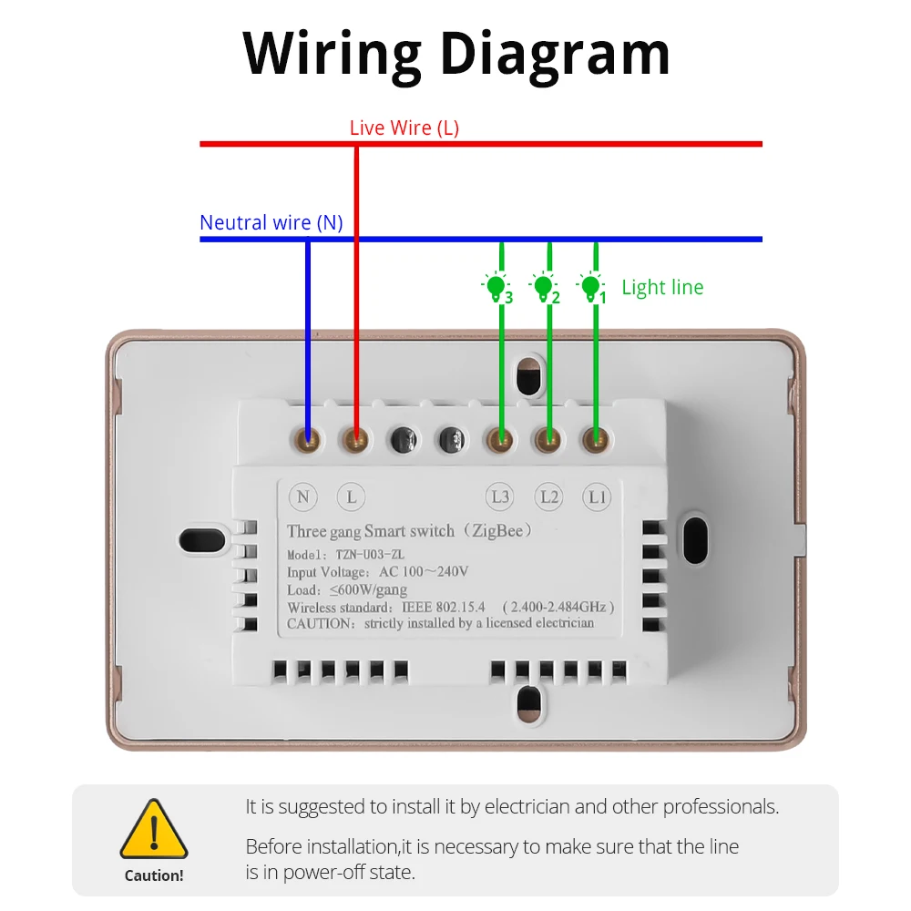 Yagusmart Tuya Zigbee Smart Tempered Glass Wall Panel Light Touch Switch Alexa Google Home Siri Control Zemismart Homekit Switch