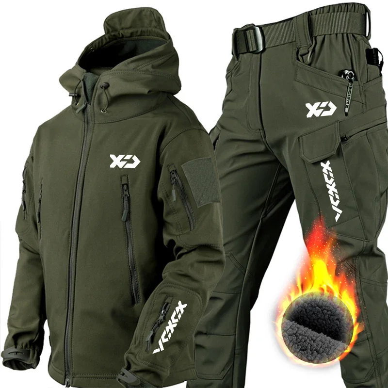 Combinaisons de pêche de haute qualité pour hommes, hiver, extérieur, coupe-vent, vestes thermiques, vêtements de pêche, pantalon imperméable, ensemble d'escalade