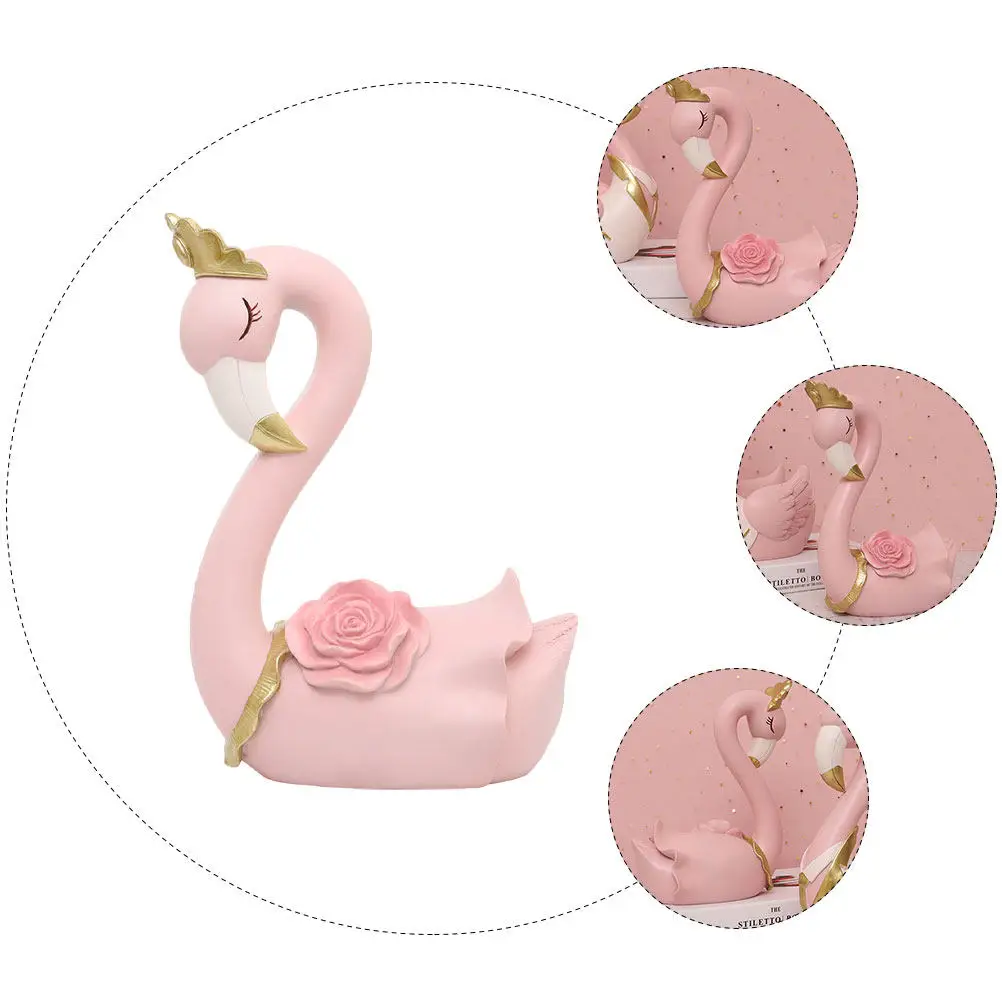1Pcs Pink Resin Flamingo Ornament Creative Animal Shape Indoor Outdoor Decoration Garden Lawn Wedding Scene Decor