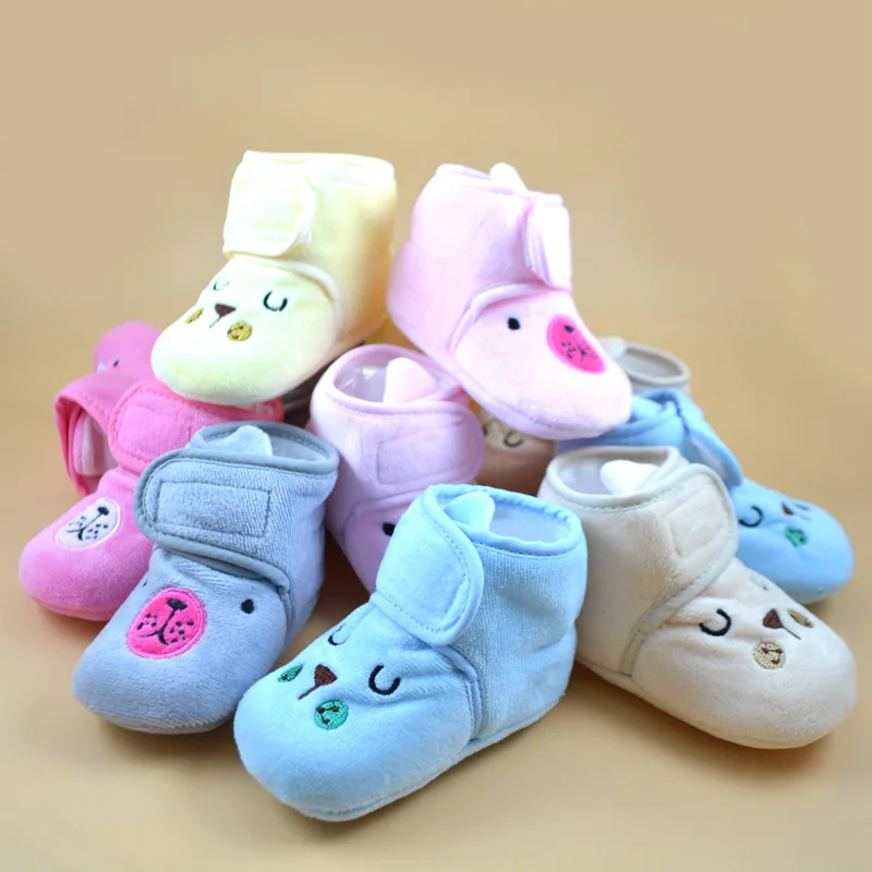 Newborn Baby Socks Shoes Boy Girl Star Toddler First Walkers Booties Cotton Comfort Soft Anti-slip Warm Infant Crib Shoes