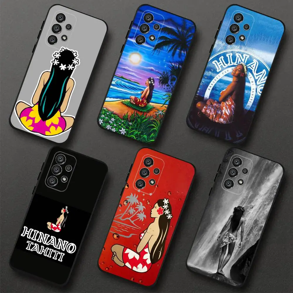 

H-Hinano Tahiti Girl Beach Phone Case For Samsung S 25,24,23,22,30,21,10,9,Ultra,Plus,Lite,FE,4,5G Black Soft Case