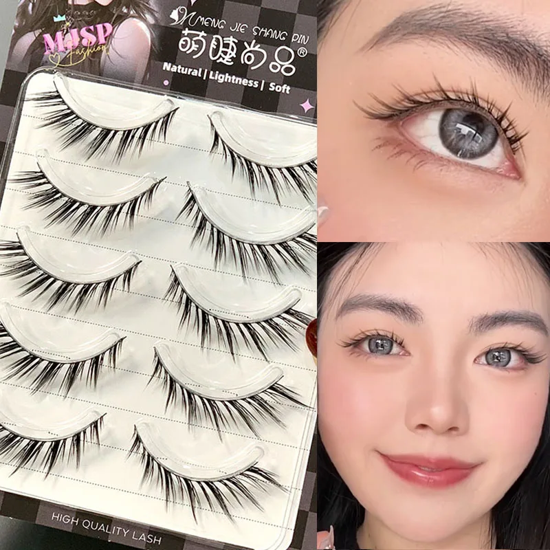 

5Rows Fox False Eyelashes Wholesale Nature Lash Extension Supplies Baby Curved Eyelash Makeup Comic Novice Eye Lashes