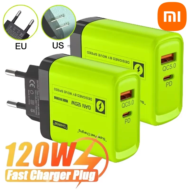 Xiaomi 120W PD USB Fast Charging Plug For iPhone iPad Samsung Xiaomi Redmi Tablet Laptop Universal Quick Charge Charger Adapter