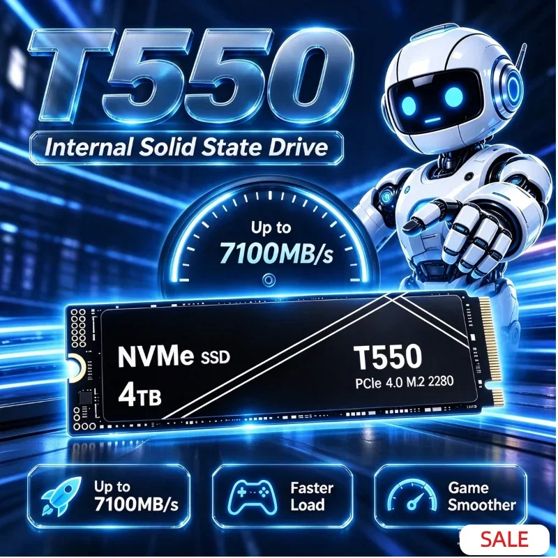 T550 Original NVMe M.2 PCIe Gen3 SSD 1TB 2TB 4TB High Performance Solid State Drive Built-in Heatsink Internal Storage, OEM Pac