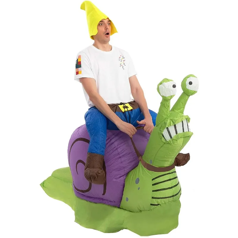 

Halloween Funny Inflatable Ride Snail Costume Animal Cosplay Suit Suitable For Adult And Child Carnival Party Air Blow-up Suits