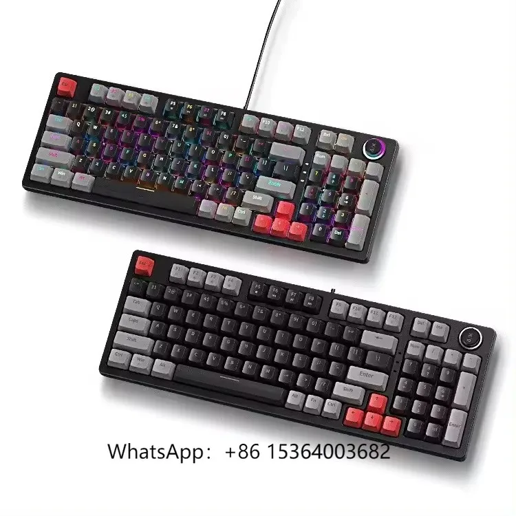 

Gaming Keyboard CK100U 64 Keys Wired Keyboard RGB Light with Right-handed Waterproof Keyboard Mechanical