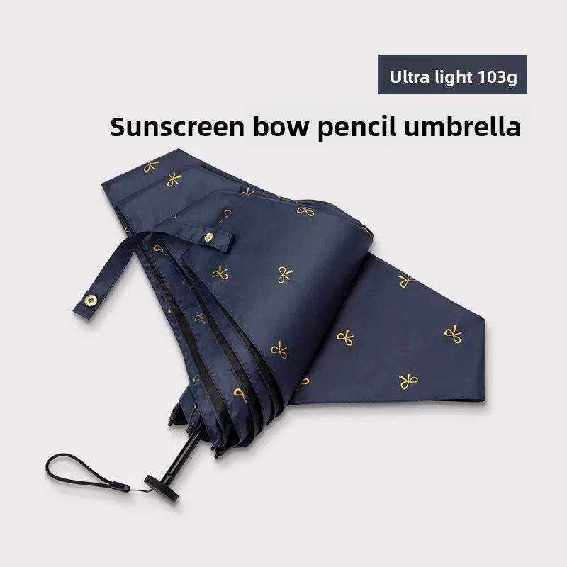 

Ultra-Light Sunshade Umbrella 103g Black Glue Feathers Sunscreen Waterproof Carbon Fiber Three-Fold Umbrella for Adults