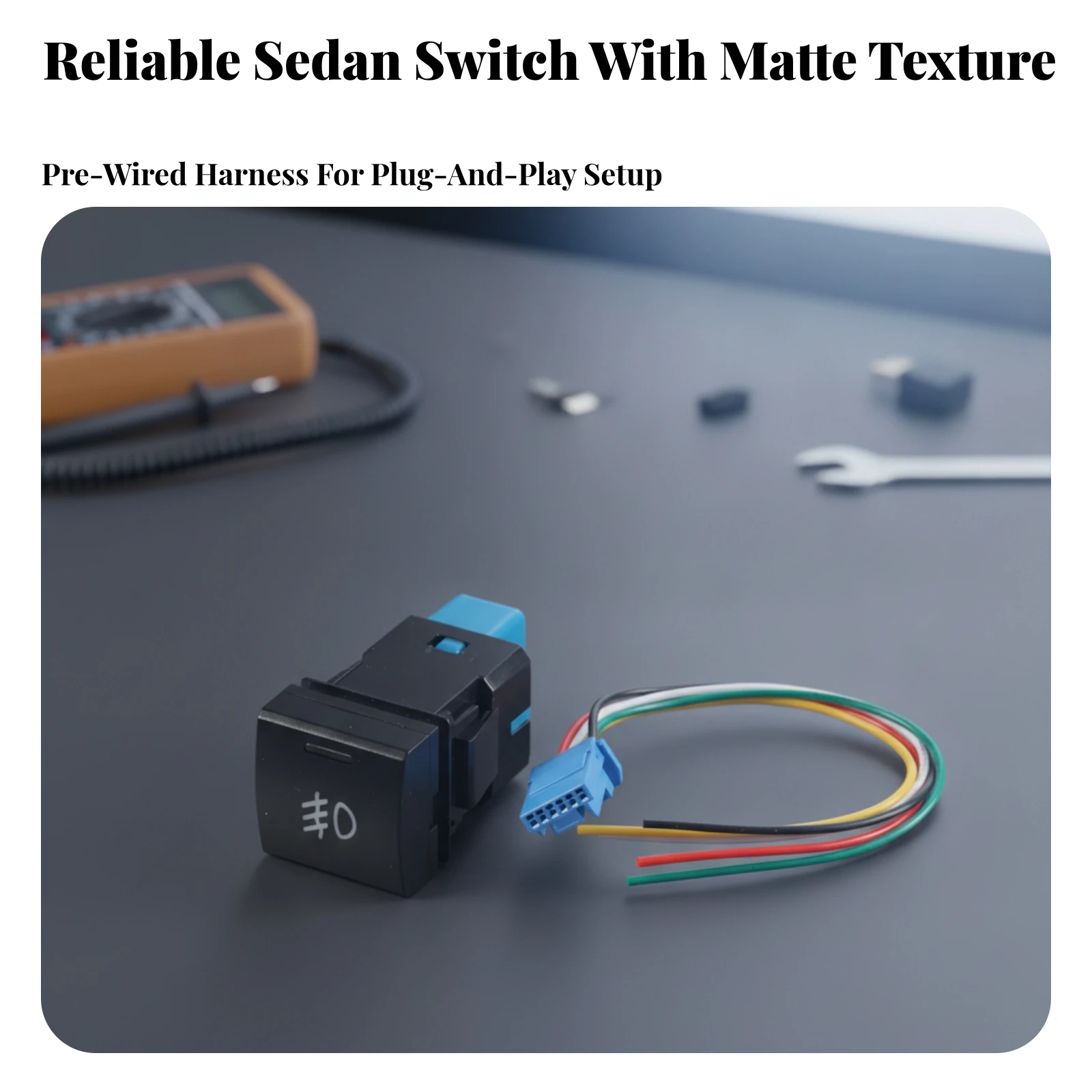 Fog Illumination Toggle with Wired Harness High-Strength Fog Illumination Toggle with Connector Wire Wear-Resistant Long-Lasting