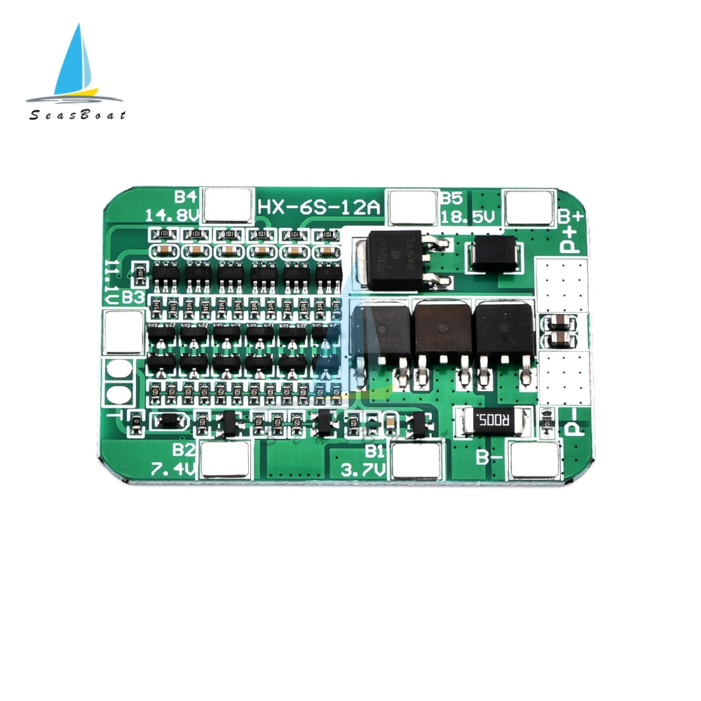 6S 12A 15A 22V PCB BMS لوح حماية ل 6 حزمة 18650 ليثيوم أيون خلية بطارية ليثيوم وحدة