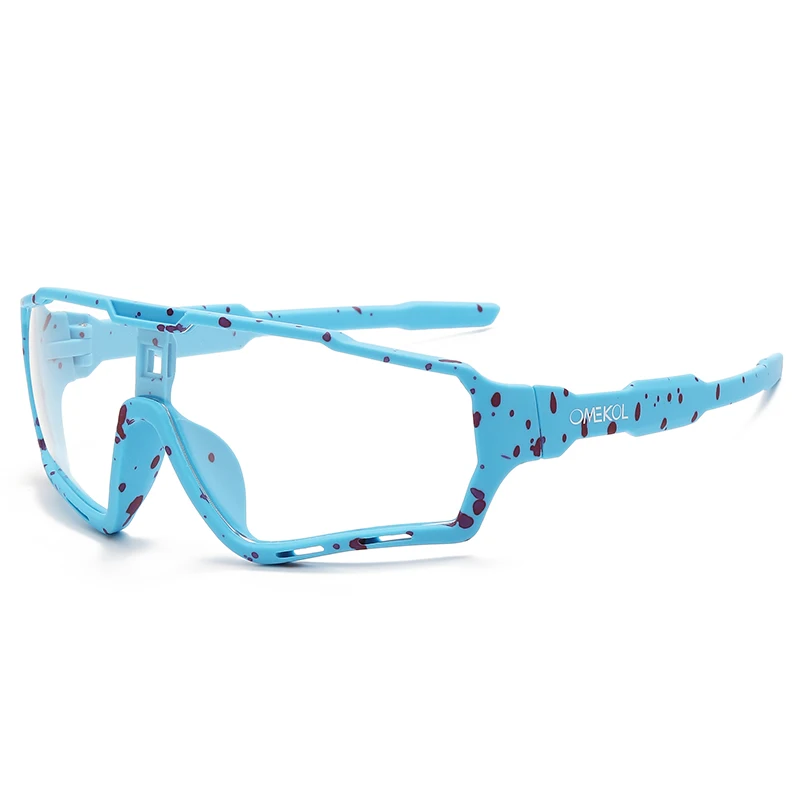 OMEKOL Brand NEW UV400 Safety Goggles Photochromic Cycling Glasses Men Women Bike Bicycle MTB Eyewear Outdoor Sport  Eyeglasses