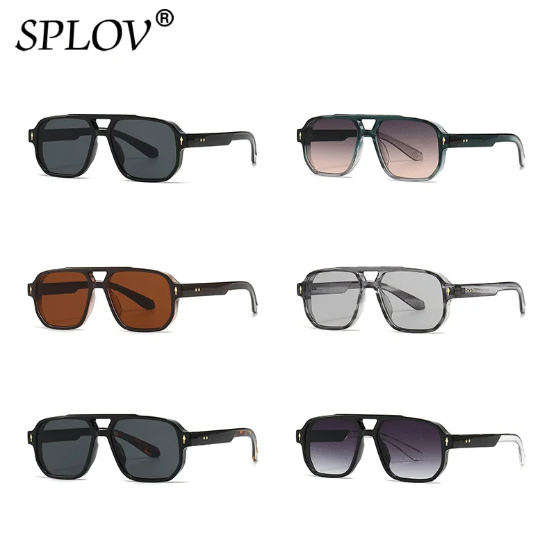 Luxury Square Sunglasses Women Gradient Shades New Fashion Brand Designer Rivets Men Driving Sun Glasses UV400