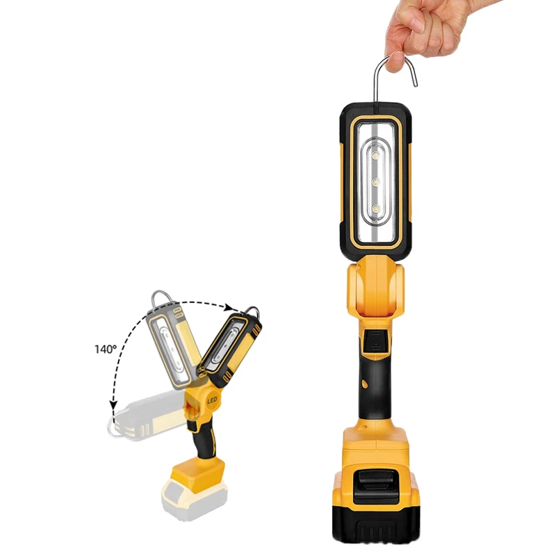 For Makita/DeWalt/Milwaukee 18/20V Lithium Batteries Portable Handheld Floodlight Wireless LED Work Light for Camping Lighting