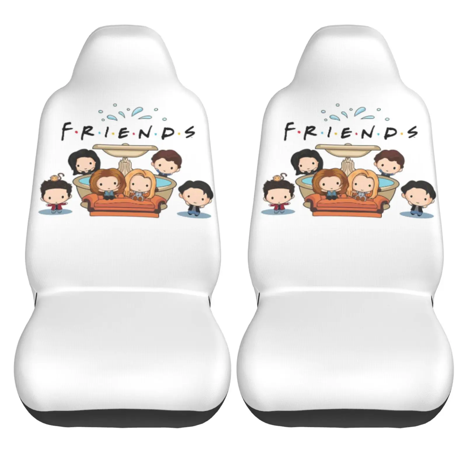 You Dear Friends Foerver We Will Always Miss You Car Seat Cover 2pcs Printing Universal Front Protector Accessories Cushion Set