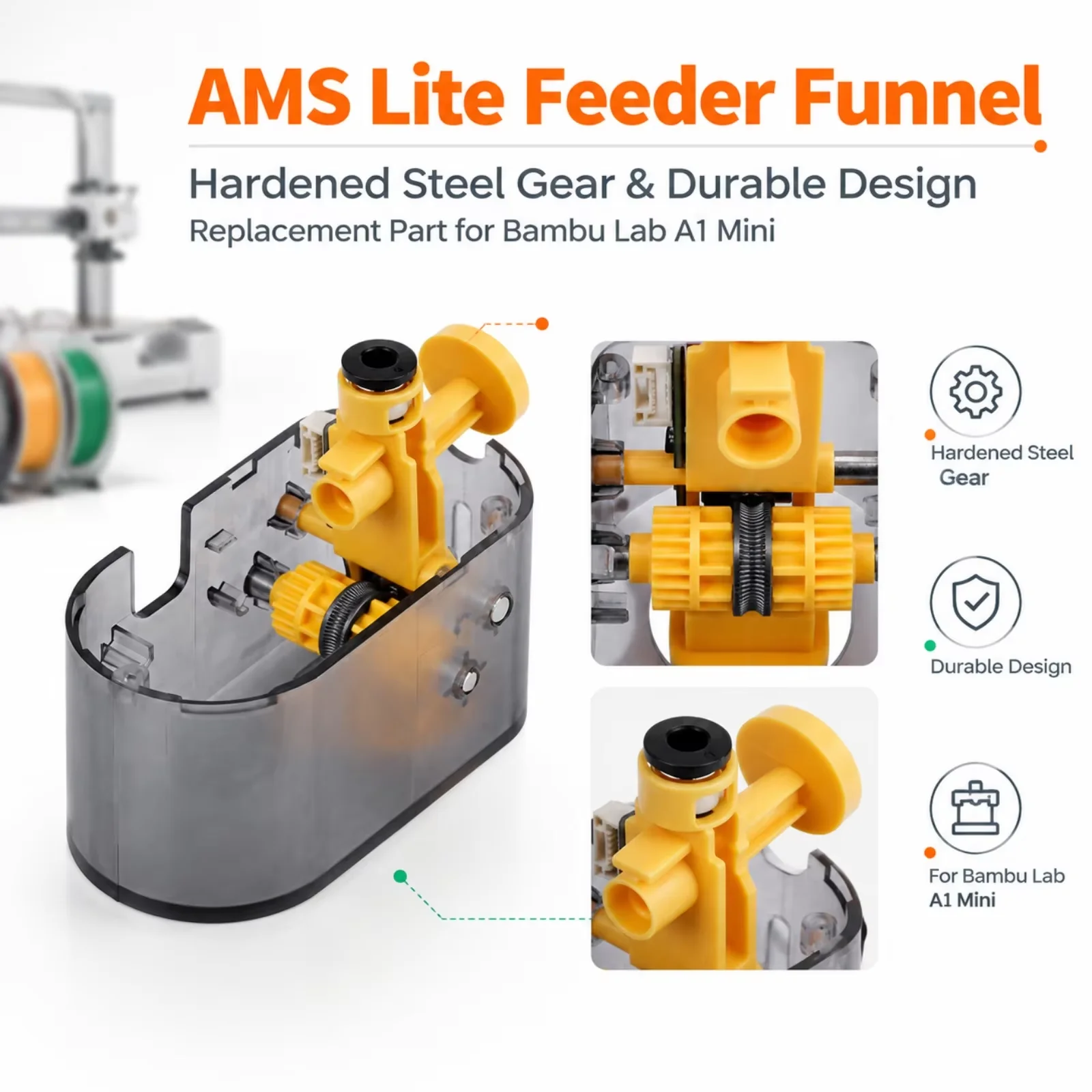 AMS Lite Left&Right Feeder Filament Funnel Unit Slot 1-4, Replacement Parts for Bambu Lab A1 A1 Mini 3D Printer Parts.