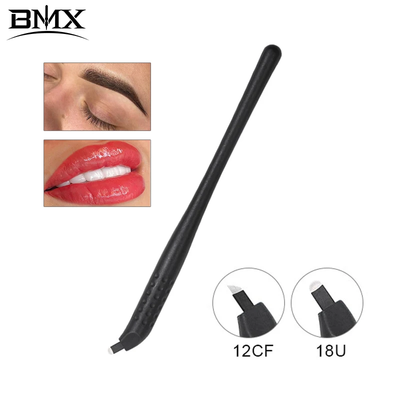 

Disposable Microblading Pen with 18U 12CF blade Manual Permanent Makeup Embroidered Eyebrow Tattoo Pen Tebori Microblading Pen