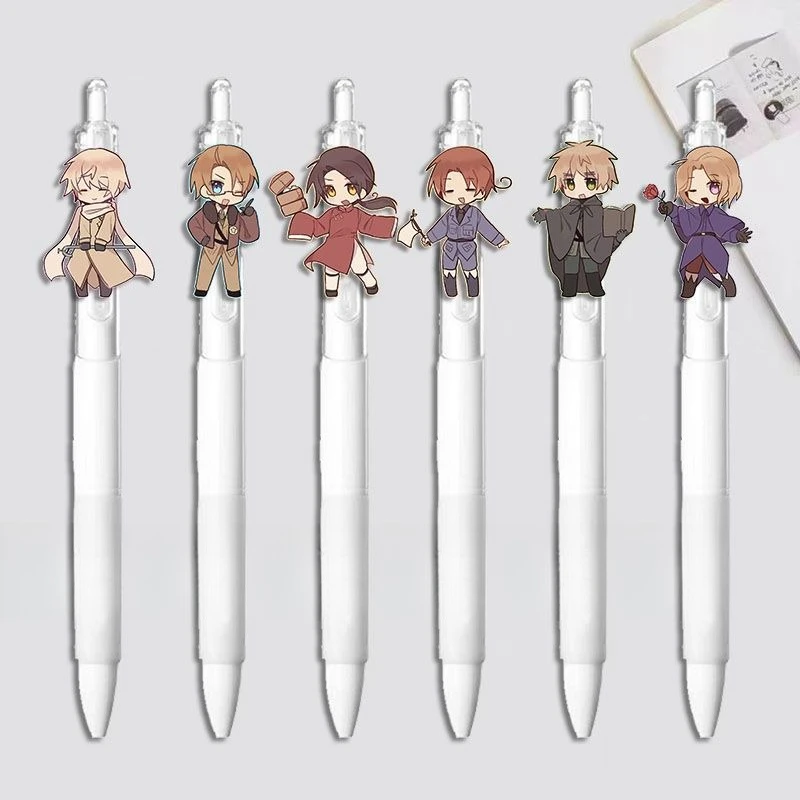 Hetalia Retractable Gel Pen 0.5mm Fine Tip with Quick Dry Ink Smooth Writing Smudge Proof Click Pen for Student Exam & Office