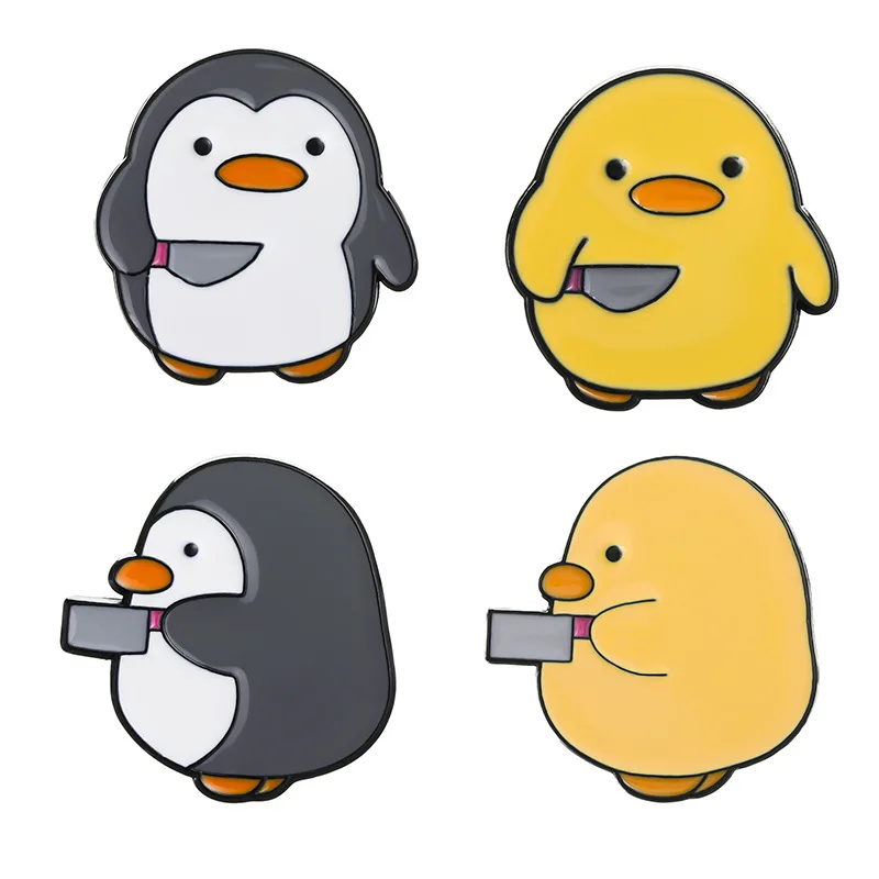 Penguin small Duck carton new metal design Badges Brooch Enamel Pins label Bag Backpack hat Jewelry gift accessories - view 5