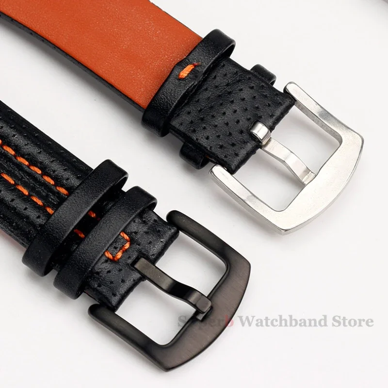 Cinturino per orologio in pelle per Seiko SNL017P1 SNL029P2 SNA595P2 SNL021P1 15x27mm Accessori per orologi con bracciale sportivo impermeabile