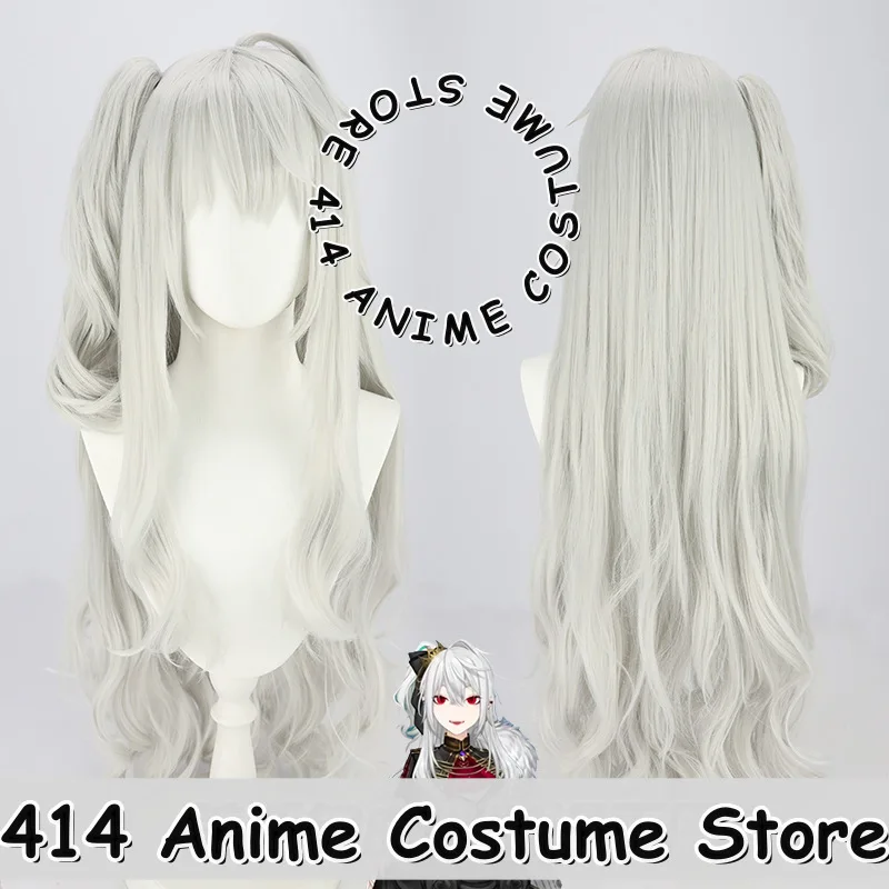 

Game & Anime Sanya Kuzuha (Female) Cosplay Wig NIJISANJI Silver White Long Curly Heat-Resistant Fiber Synthetic Hair