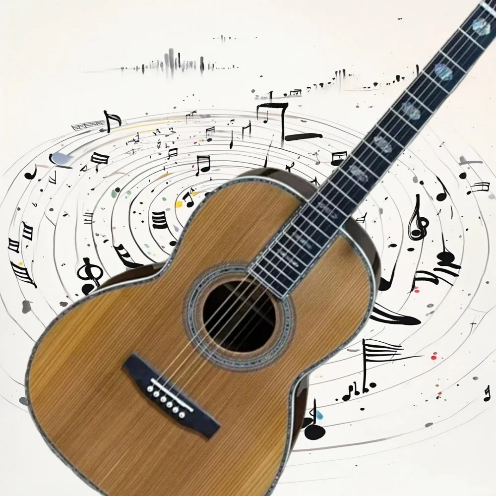 Free Shipping 00045 Acoustic Guitar Light Walnut Color Wood Guitar 6 String Rosewood Neck Folk Guitar Beginner Music Lovers Gift