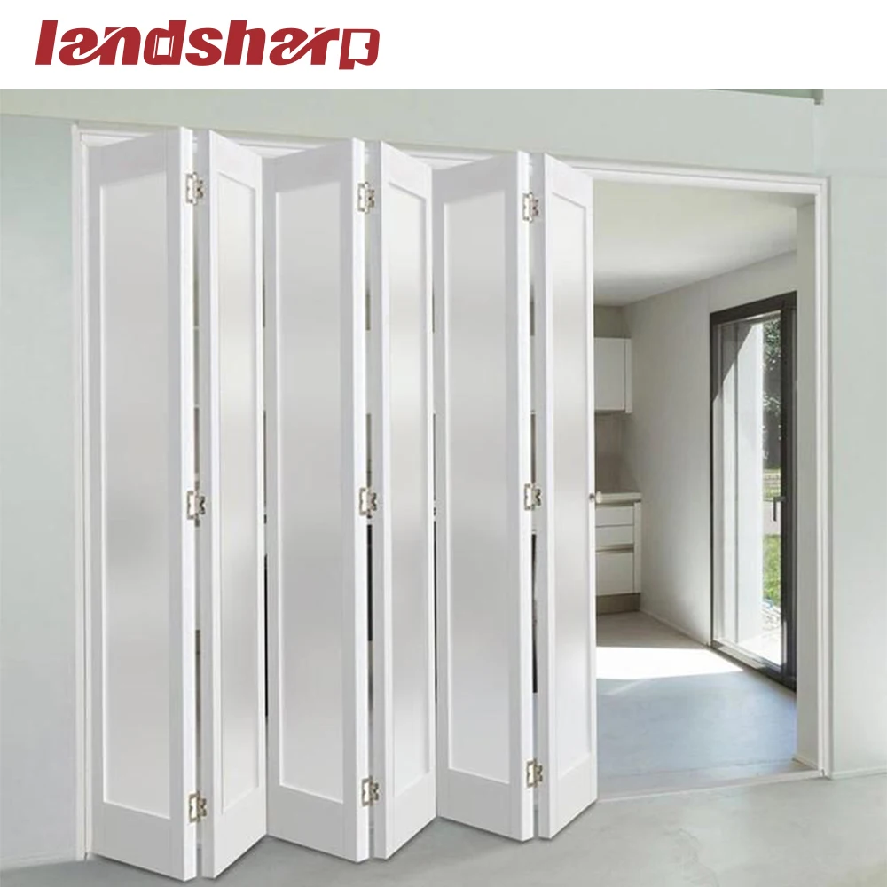 

Landsharp Accordion Bi Fold Doors Impact Resistant Aluminium Door Double Glazed Glass Hurricane Proof Patio Folding