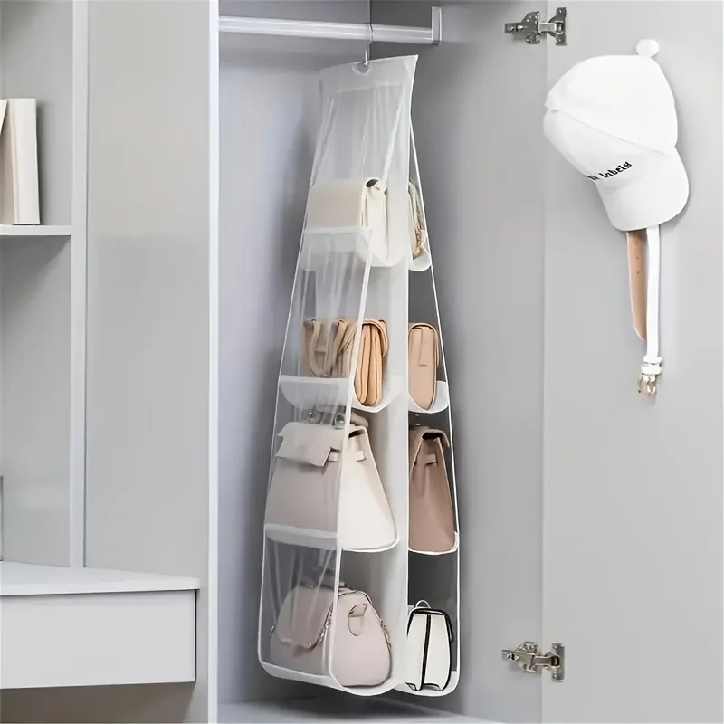 Double-Sided Hanging Bag Storage with Six Layers Transparent Bedroom Closet Organizer Dust Bag for Home Organization image 6