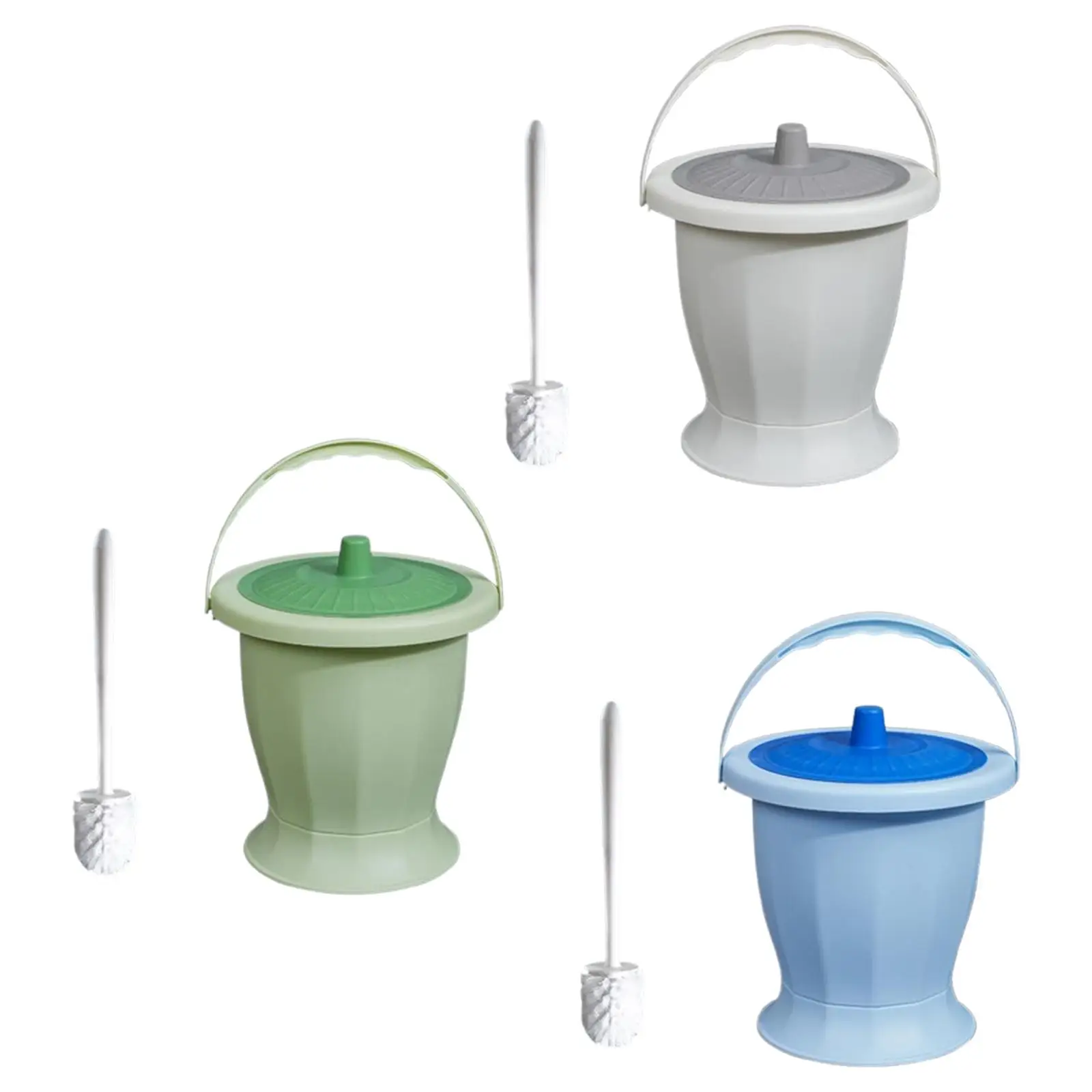 Potty Urinal Bottle And Ring Toilet Brush, Urinal Bucket Urinal Pot with Lid, Chamber Pot for Children