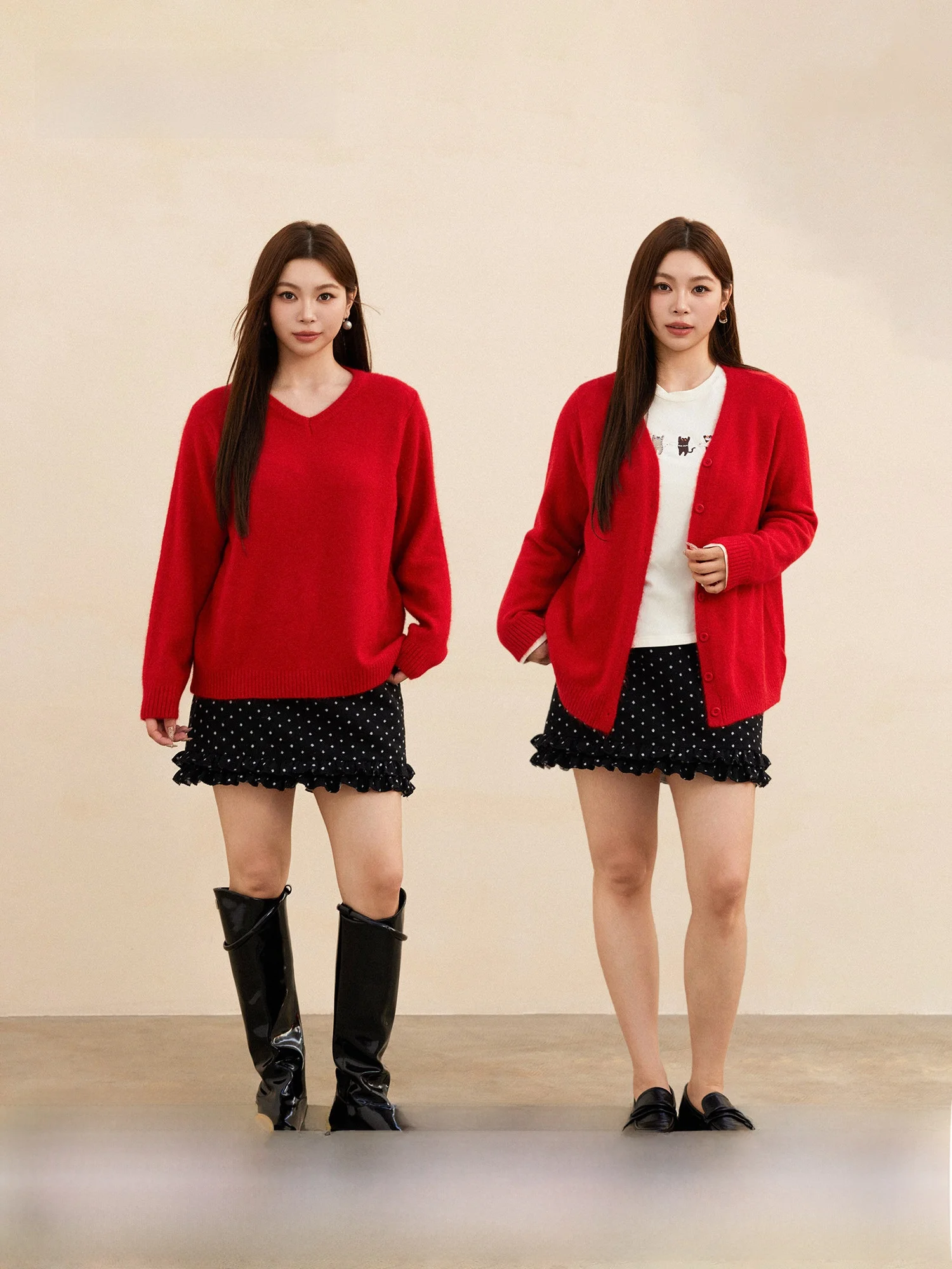 

Plusmall однотонный бархатный открытый кардиган, свободный двойной вязаный свитер, осень-зима, новая повседневная одежда для женщин