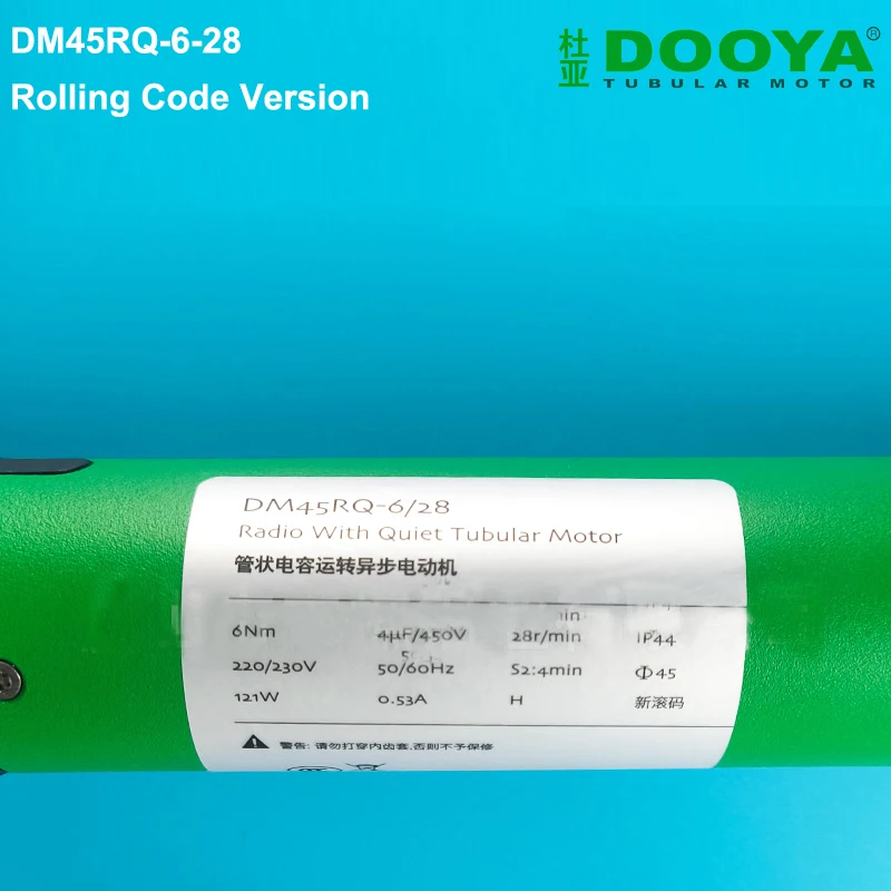 2026 Dooya DM45RQ-6-28 121W Quiet Rolling Code Version Radio Tubular Motor for Smart Home Automation Compatible with 220-230V