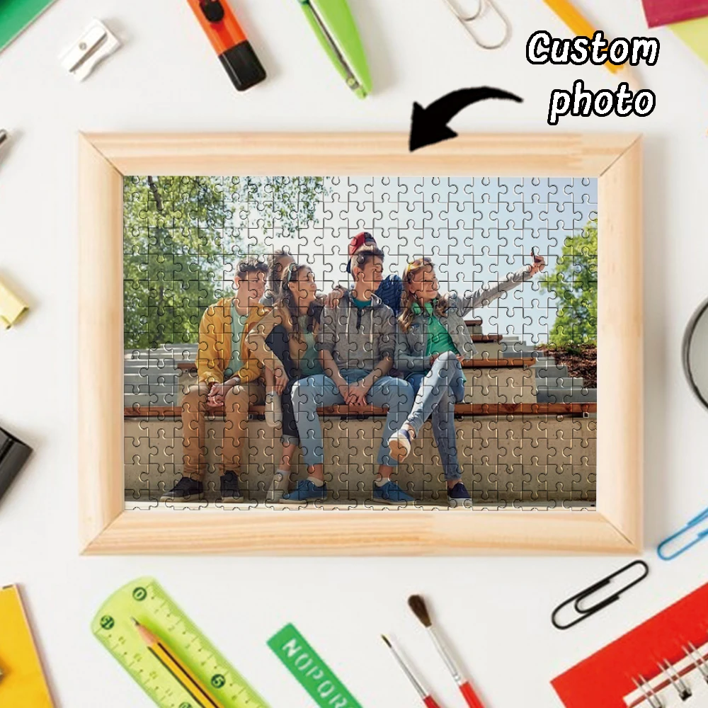 Individuelles Foto-Holzpuzzle 35/300/500/1000 Teile Frühlings-Heimdekoration, Personalisiertes Fotogeschenk für Familienbindung & Erinnerungen