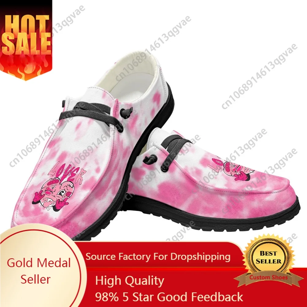 

Pink Loser Lover Pink Drip Heart Casual Shoes Flat Shoe Men Woman Breathable Outdoor Lightweight Footwear Custom Made Shoes