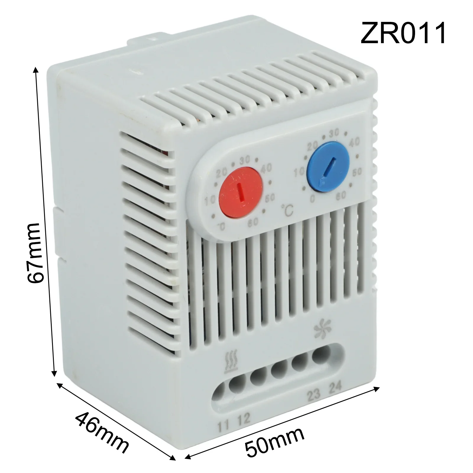 Compact DIN Rail Mounted Thermoregulator Switch Designed For Easy Installation In Electrical Cabinets And Equipment