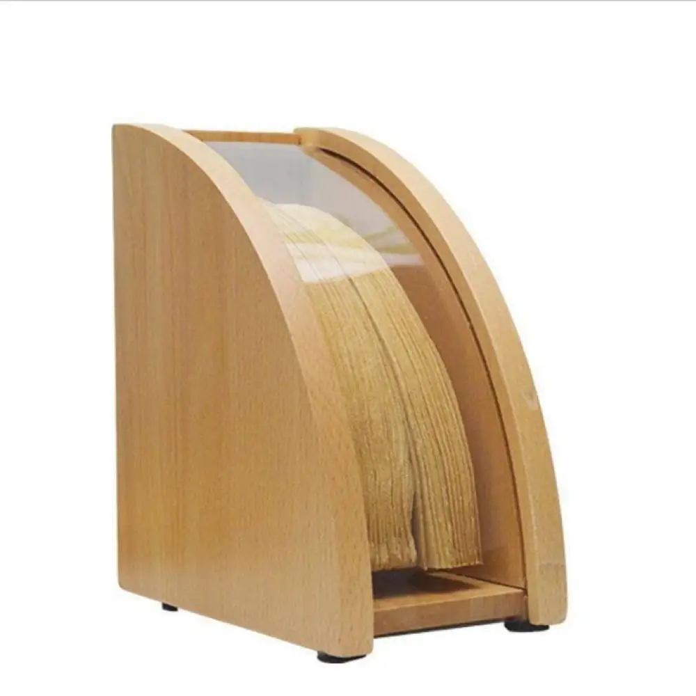 Compact Coffee Filter Storage Box Wood Acrylic Dustproof Container For Home Bar Pour Over Brewing Stand Equipment