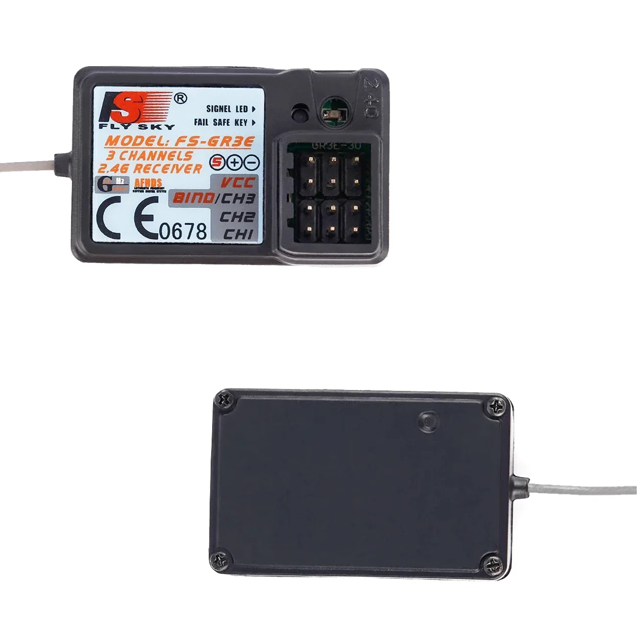 Ricevitore FlySky FS-GR3E a 3 canali 2.4G - Impermeabile compatibile con trasmettitori GT2/GT3/IT4S per droni per barche RC