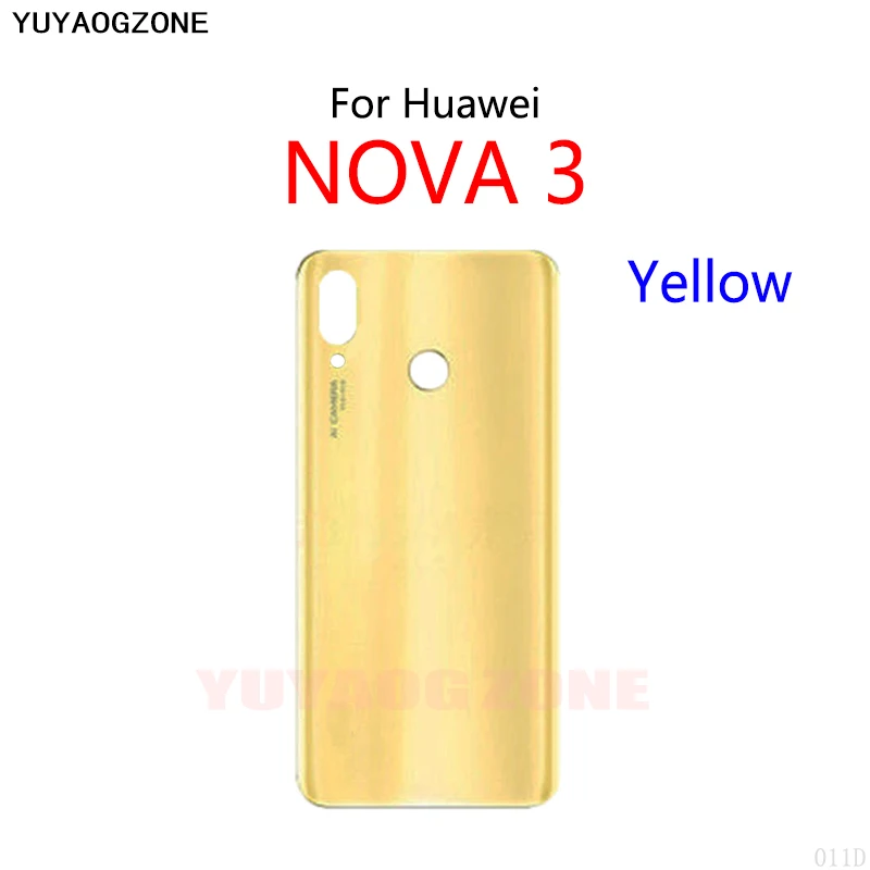 Battery Back Cover For Huawei Nova 3 PAR-AL00 LX1 Glass Panel Housing Battery Cover Rear Case