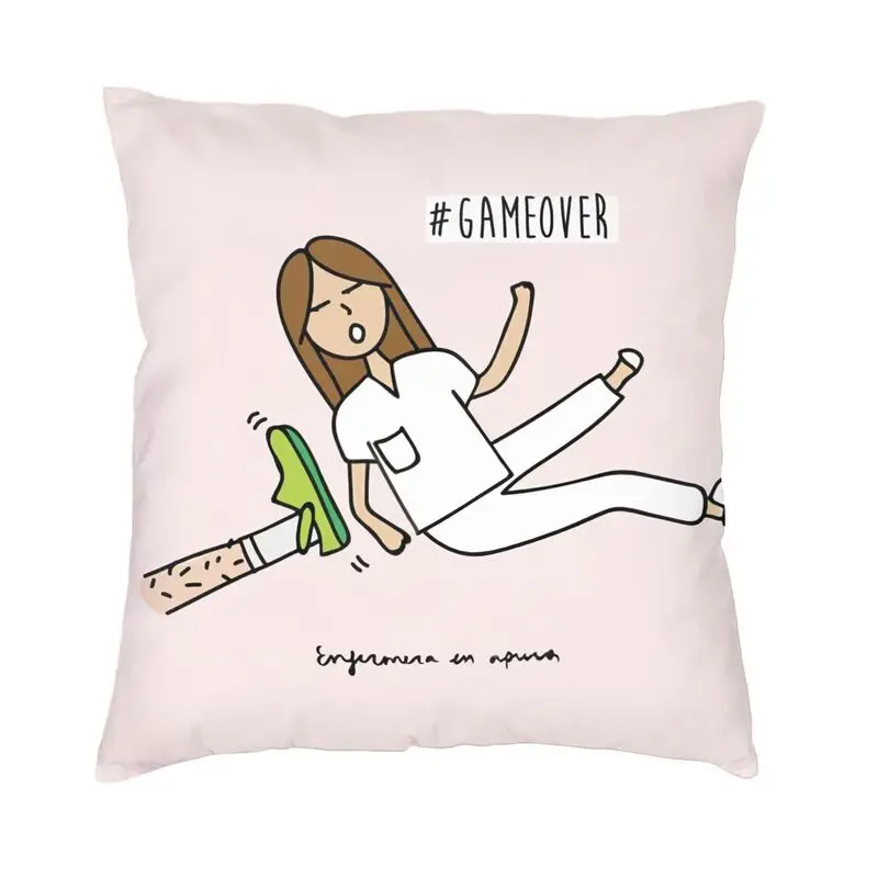 Enfermera En Apuros Nurse Medical Health Pillow Cover Home Decorative Cushions Throw Pillow Living Room Double-sided Printing