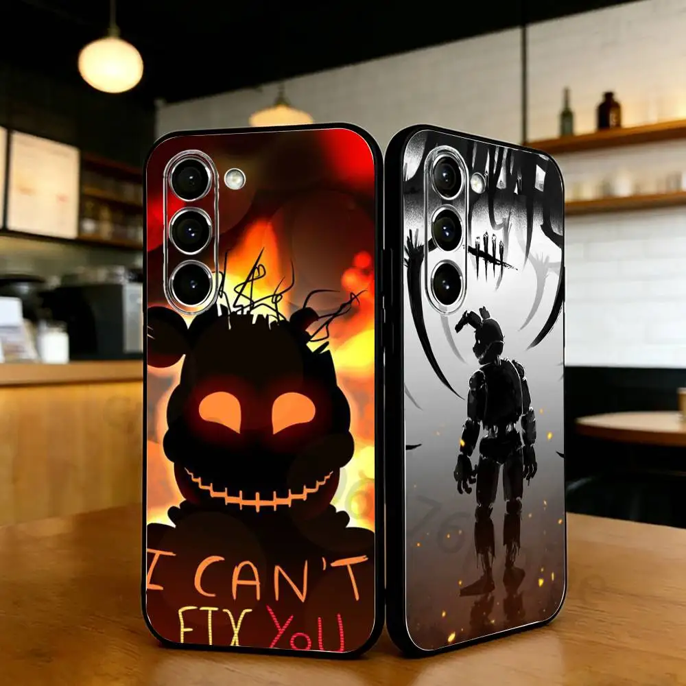 HOT Five-Nights-At-Freddys Fnaf Phone Case For Samsung S24,21,22,23,30,Ultra,20,Plus,Note,10,9,Black soft silicone case