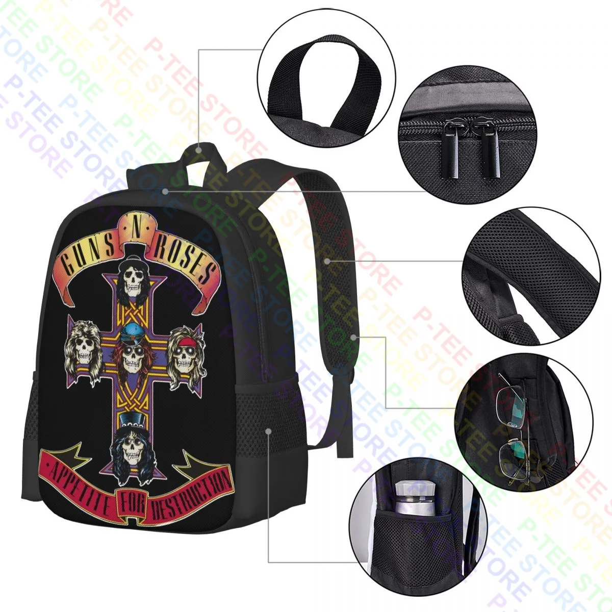 Guns N Roses Appetite For Destruction P-741Backpack Large Capacity Training Sports Bag