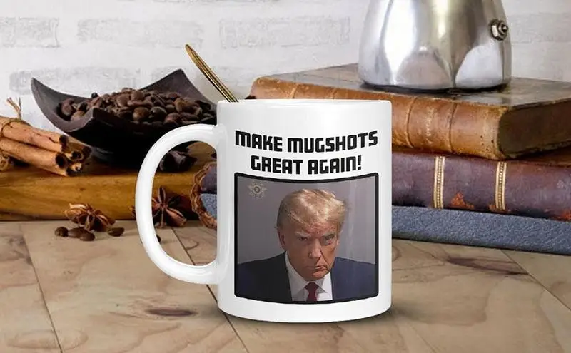 Trump Mug Never Surrender Coffee Ceramic Mug Never Surrender Funny Trump Mugshot Coffee Cup For Coffee Juice Whiskey Water Beer