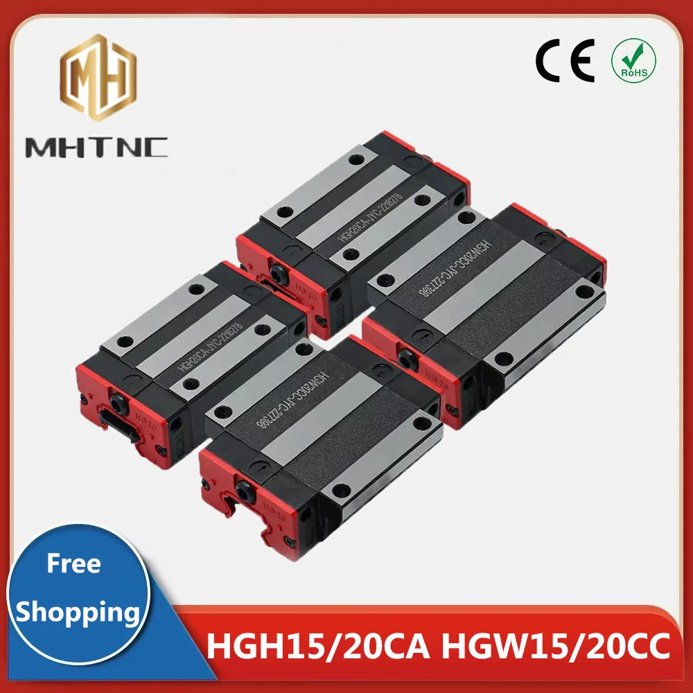 

4pcs/lot HGH15CA HGW15CC HGH20CA HGW20CC for Linear Guides HGR15 HGR20 Slides Bearing for CNC Router