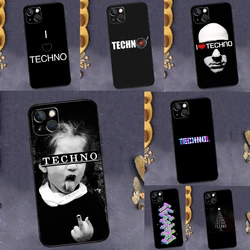 Techno Music Case For iPhone 14 15 Pro Max 11 12 13 Mini X XR XS Max 7 8 14 Plus SE 2022 2020 Soft Cover