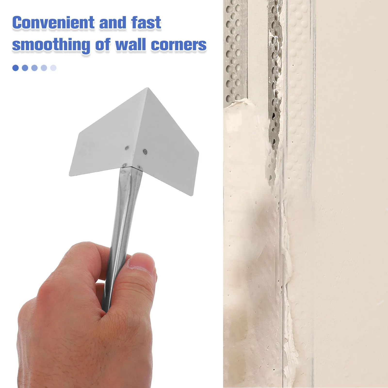 2Pcs Stainless Steel Corner Trowel Corner Drywall Edge Finishing Tool Professional Plastering Construction Hand