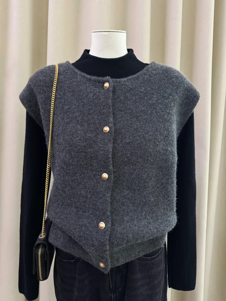 Suéter Ne de Punto Suave para Mujer, Corte Ajustado, Cuello Medio Alto, Cseta Interior, Capa Superior, Manga Larga, Inf...