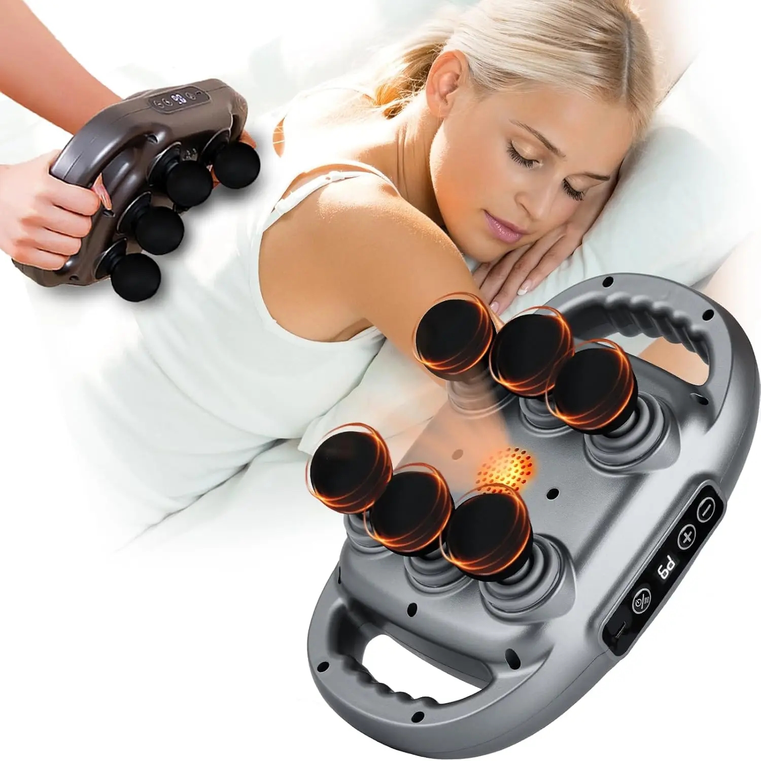 

6-Head Deep Tissue Massage Gun with 9 Modes & Levels for Full Body Pain Relief, Ideal Gift