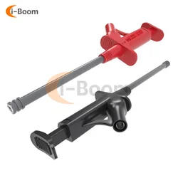 Insulated Test Hook Clip 1000V 5A IC Test Hook Clip Grabbers Probe Jumper High Voltage Flexible Test Probe 4mm Socket for meter