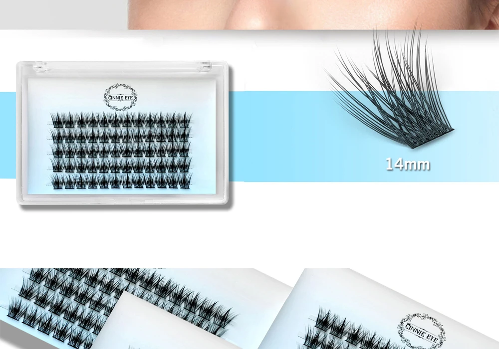 Neue Cluster Bundles DIY individuelle Wimpern verlängerung vorgefertigte Volumen Wimpern fächer 50d 6d 5d wispy falsche Wimpern Puppe Fuchs Auge – Detail 14