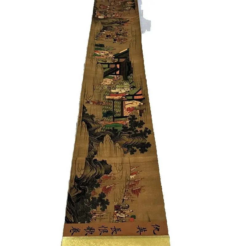 Chinese Old Long  Scroll Painting,Qiu Ying's Everlasting Regret Song Scroll Old scroll paper painting