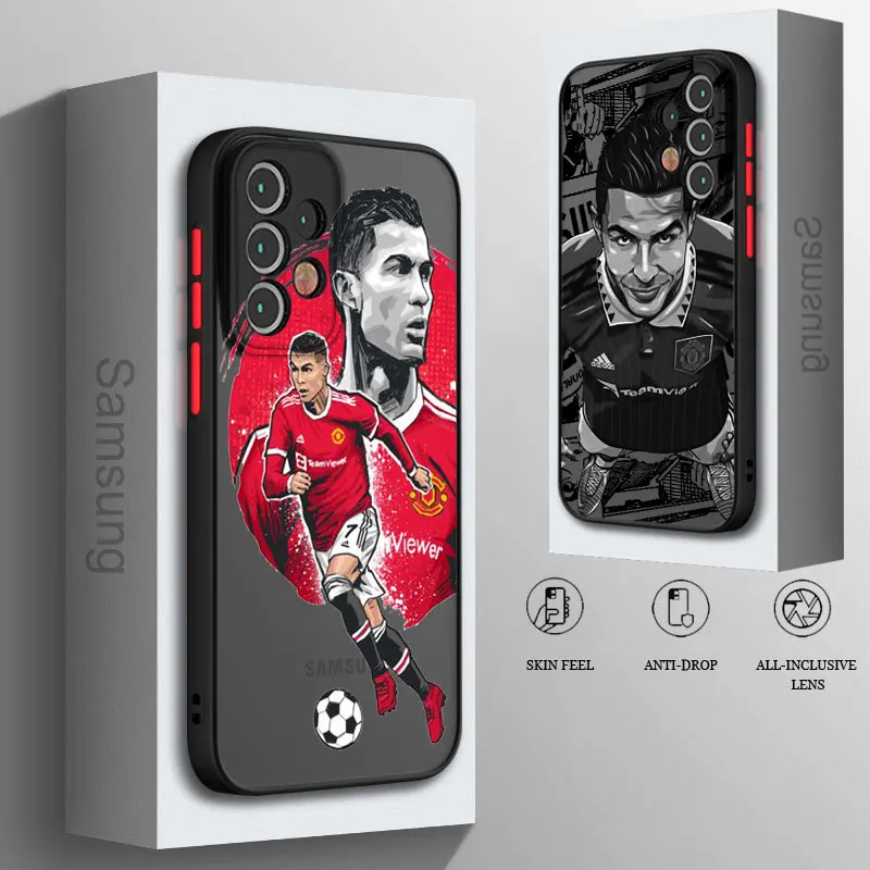 Fashion Football Team Cool For Samsung Galaxy A91 A81 A71S A51 A04S A14 A13 A12 Frosted Translucent phone Case