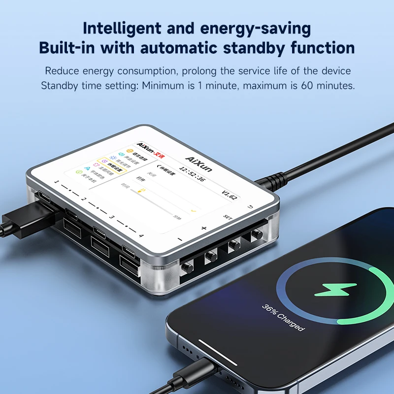 PF26 Intelligent 65W Power Multi-channel Multi-port Usb Charger Fast Charging 4 Channels 8 Interfaces 260W Compatible